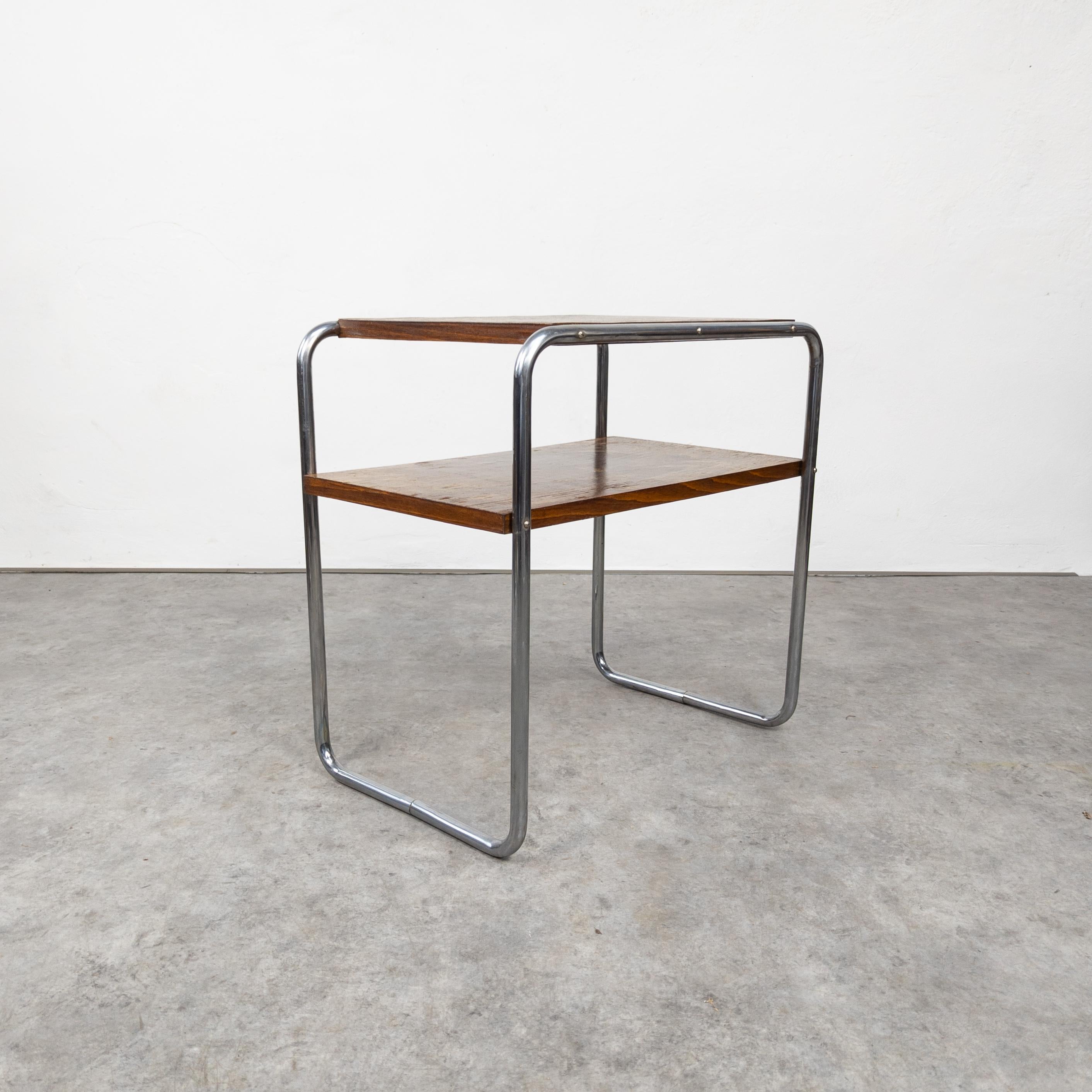 Bauhaus tubular steel side table Thonet B 12 by Marcel Breuer  In Good Condition For Sale In PRAHA 5, CZ