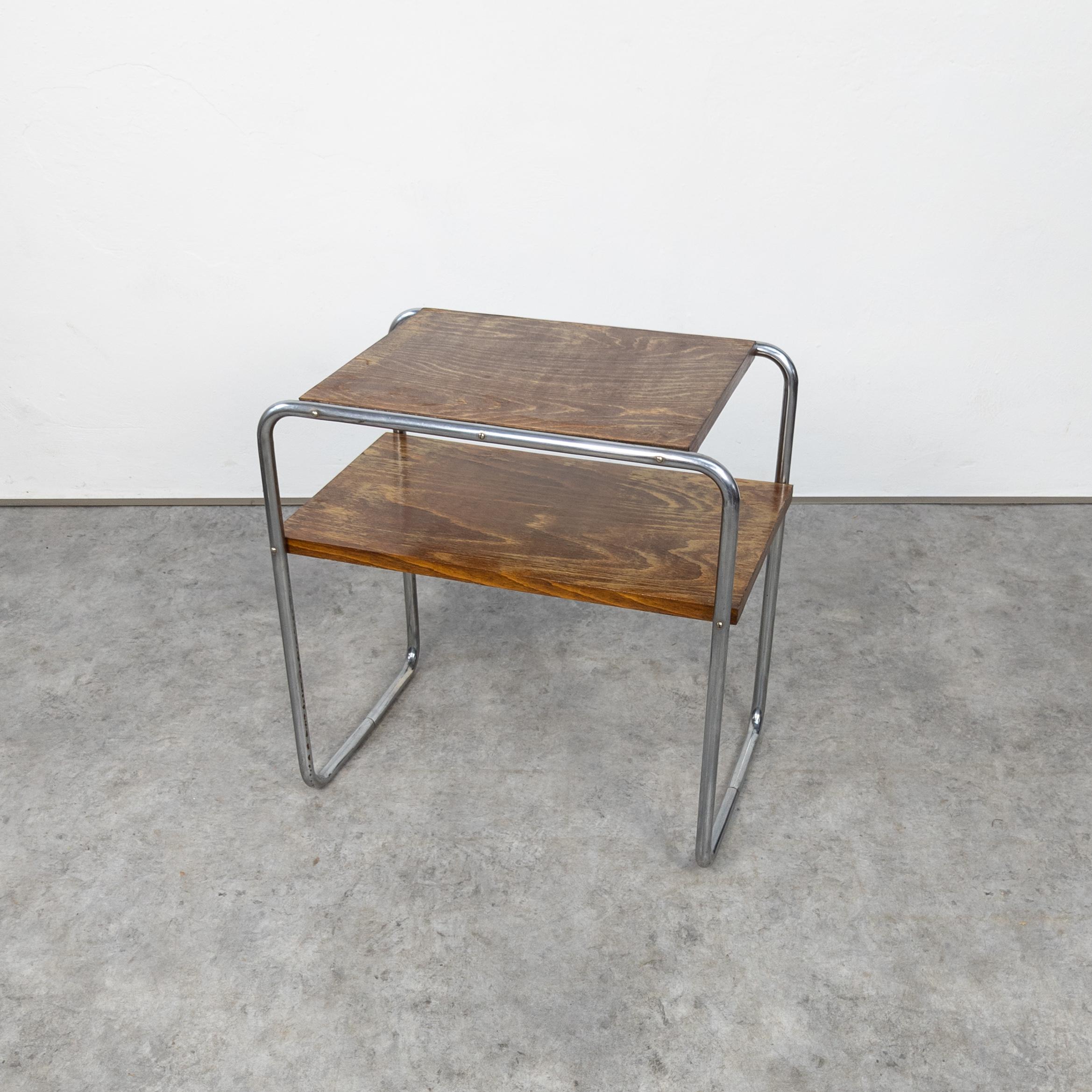 Bauhaus tubular steel side table Thonet B 12 by Marcel Breuer  For Sale 2