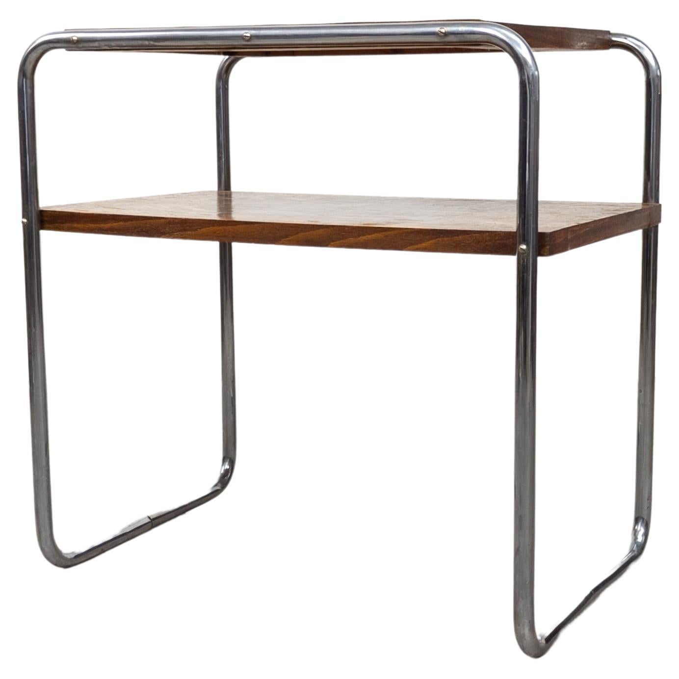 Bauhaus tubular steel side table Thonet B 12 by Marcel Breuer  For Sale