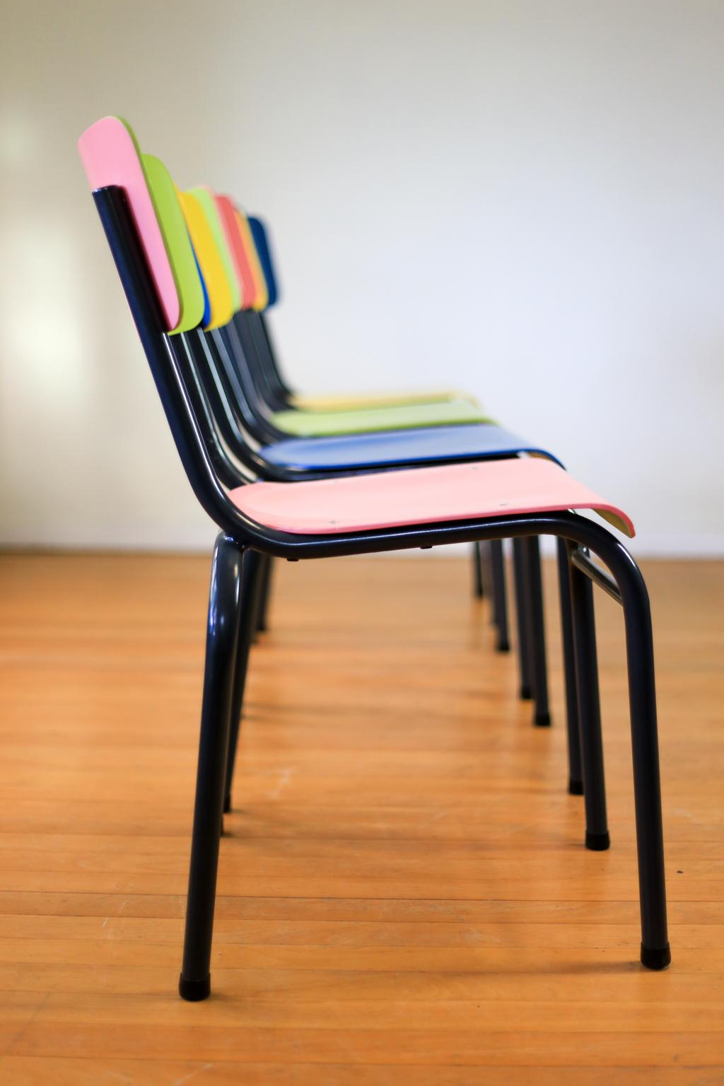 South African Bauhaus Tubular Steel Stacking Chairs, Refurbished For Sale