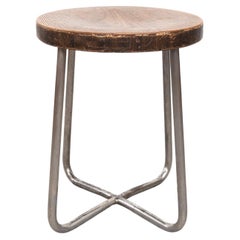 Bauhaus tubular steel stool Hn 6 from Mücke & Melder
