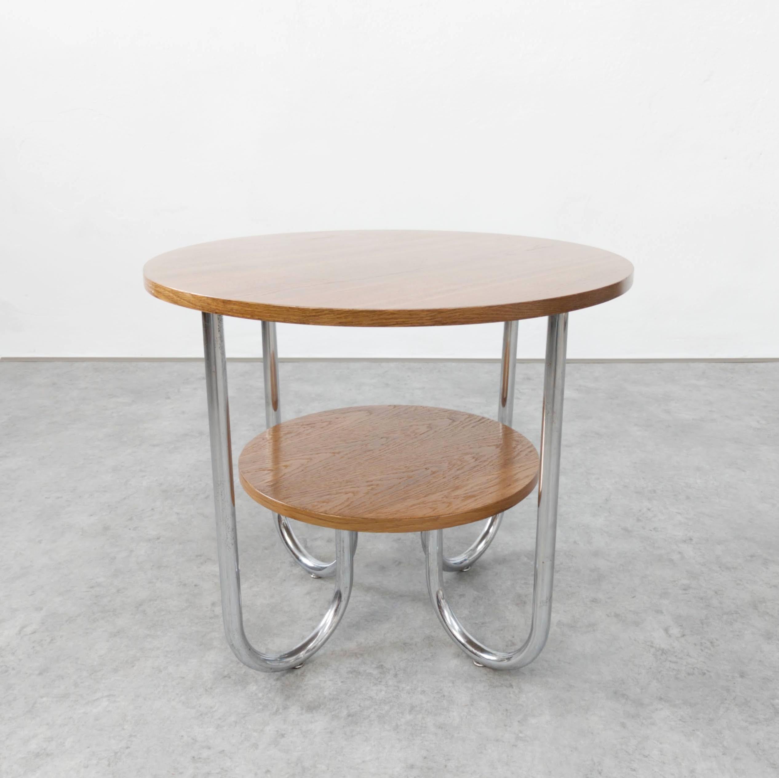 Czech Bauhaus Tubular Steel Table by Karel Ort for Gottwald For Sale