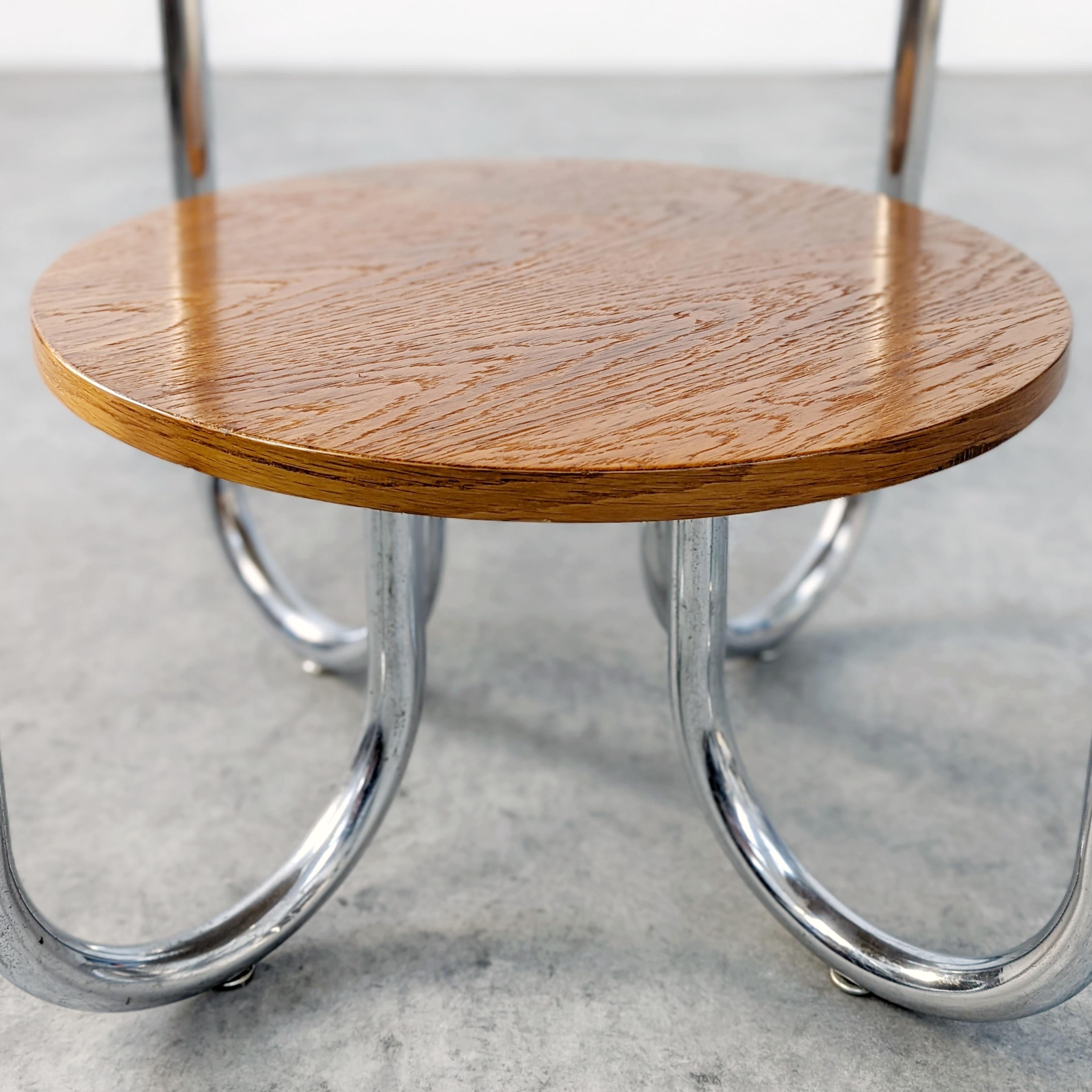 Mid-20th Century Bauhaus Tubular Steel Table by Karel Ort for Gottwald For Sale