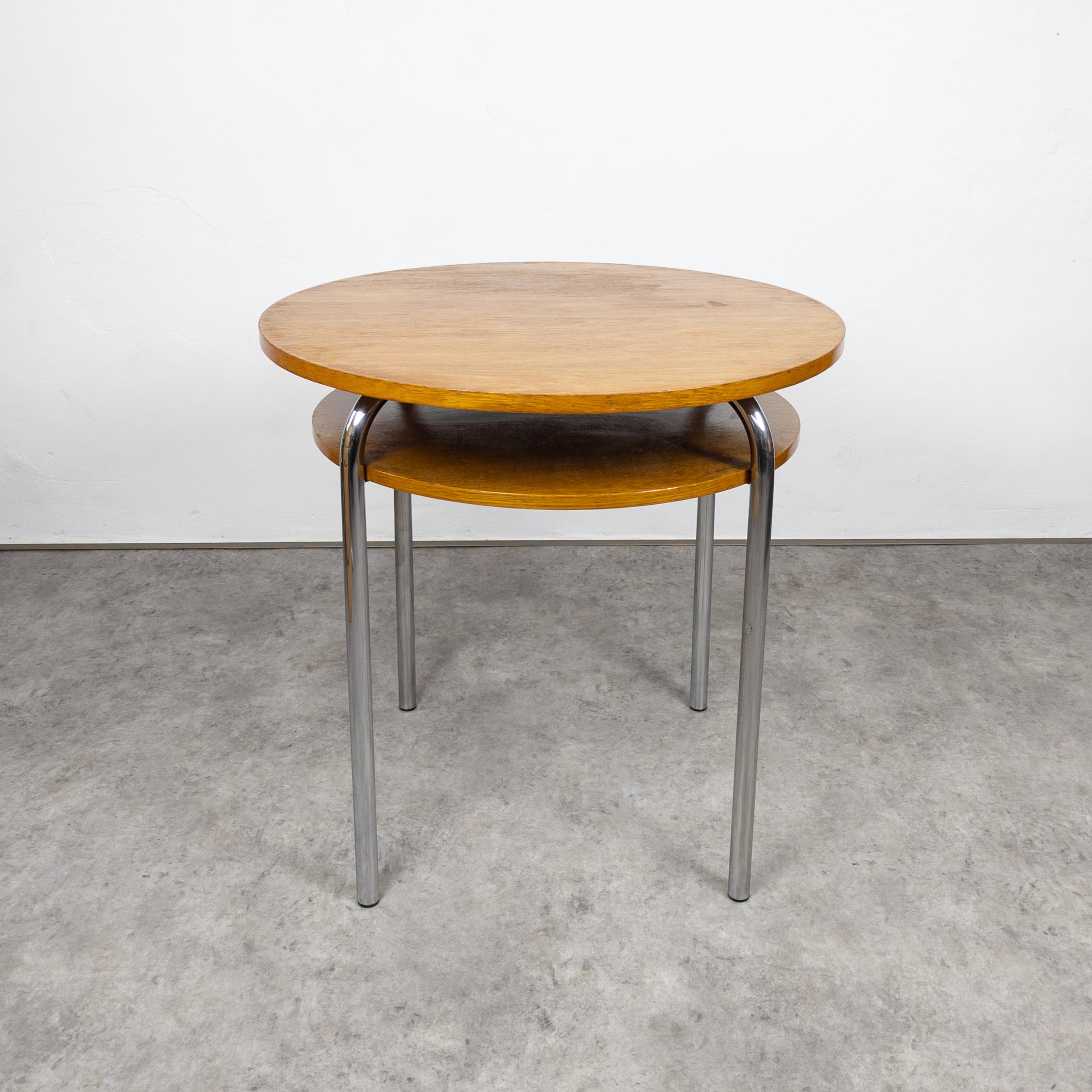 Czech Bauhaus Tubular Steel Table by Petr Vichr for Vichr a Spol For Sale
