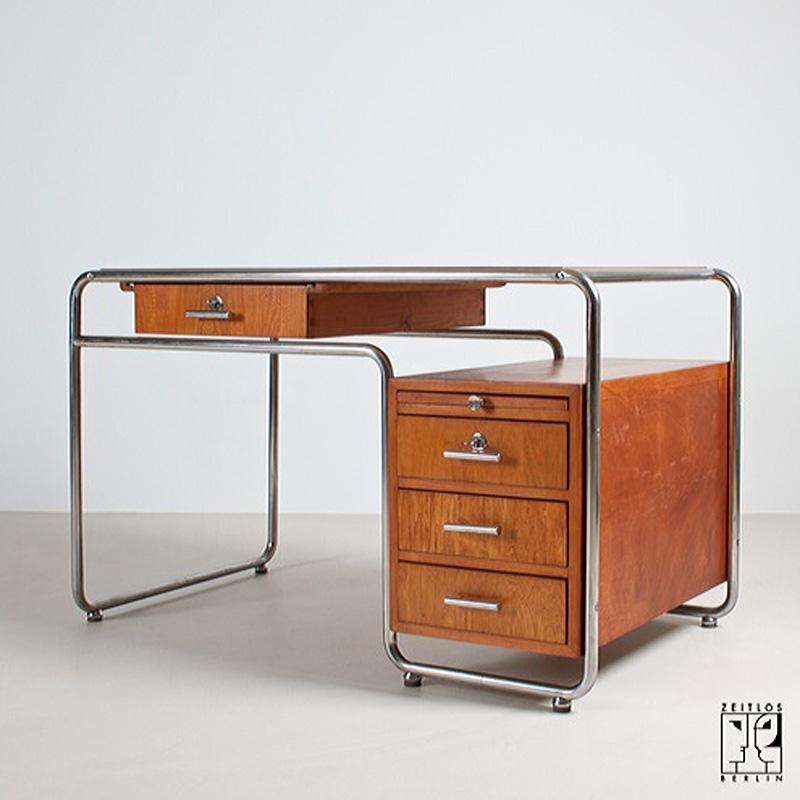 German Bauhaus tubular steel writing desk For Sale