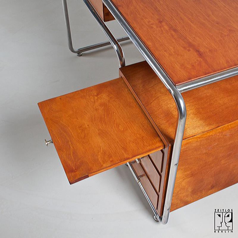 Galvanized Bauhaus tubular steel writing desk For Sale