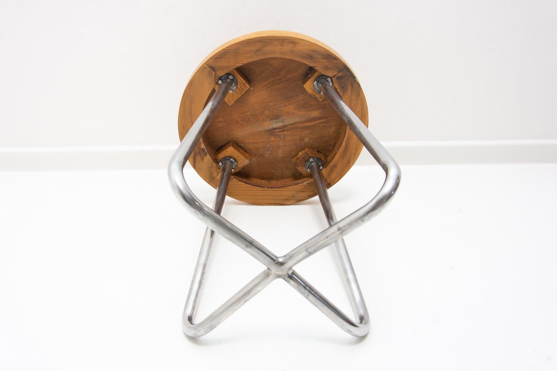 Bauhaus tubular stool, Robert Slezák, 1930s, Czechoslovakia For Sale 7