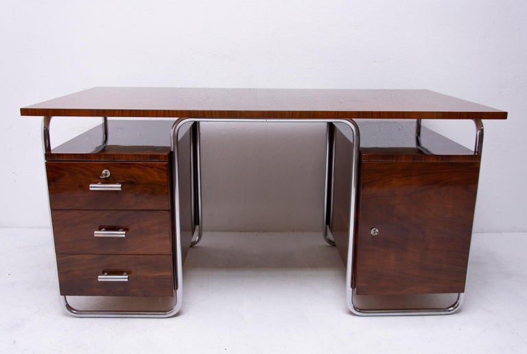 Bauhaus Tubular Writing Desk By Jindrich Halabala For Up Zavody