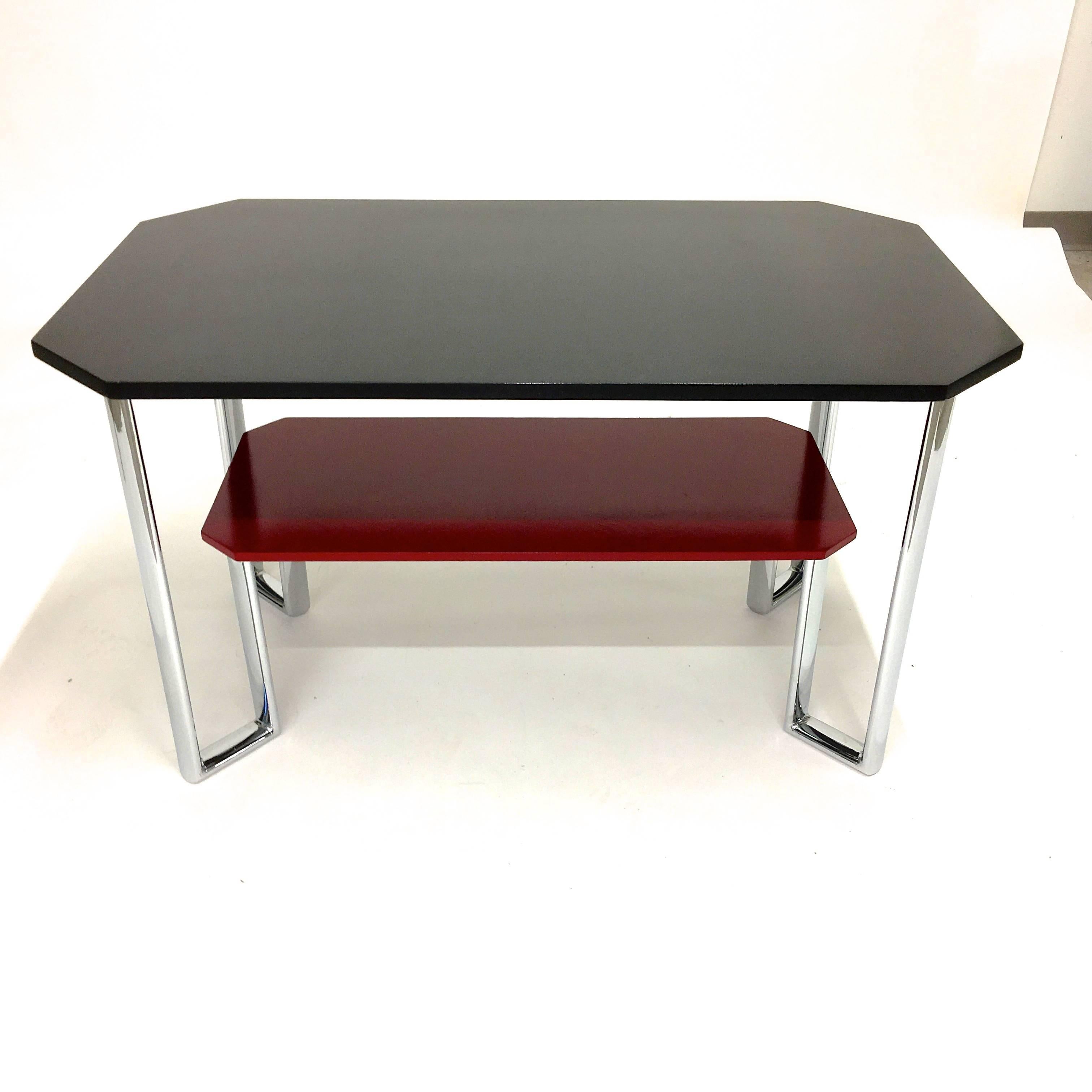 Bauhaus Two-Tier Chromium & Cellulosed Table from Heal and Son, 1931 3