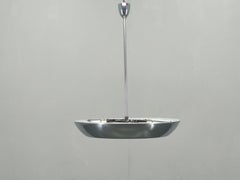 Bauhaus UFO-Kronleuchter von Drupol, Chromglas-Hängeleuchte, 1940er Jahre