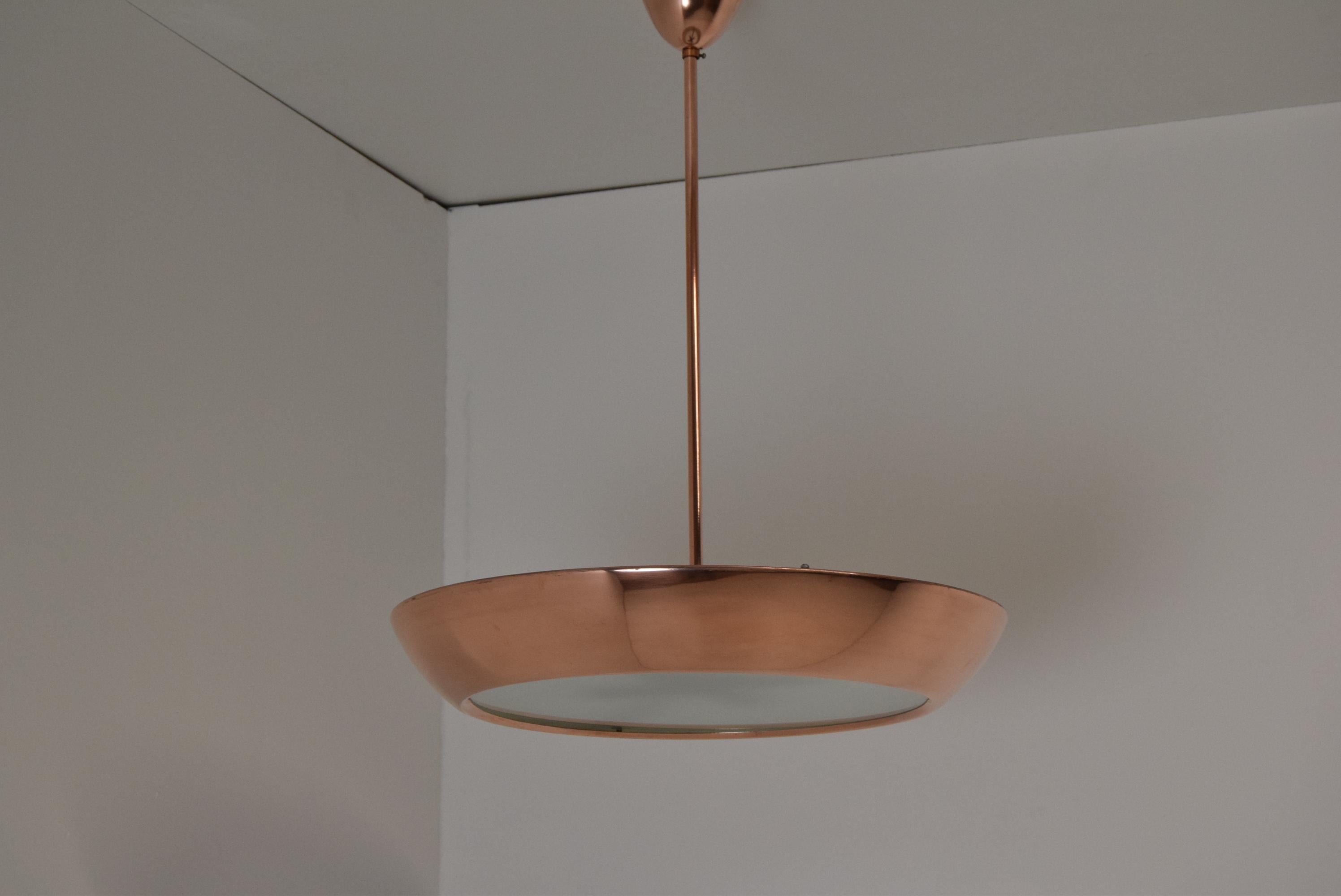 Bauhaus UFO Pendant, Designed by Josef Hurka for Drupol, 1940's In Good Condition In Praha, CZ