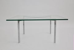 Bauhaus Vintage Chrome Glass Coffee Table Barcelona by Mies van der Rohe, 1929