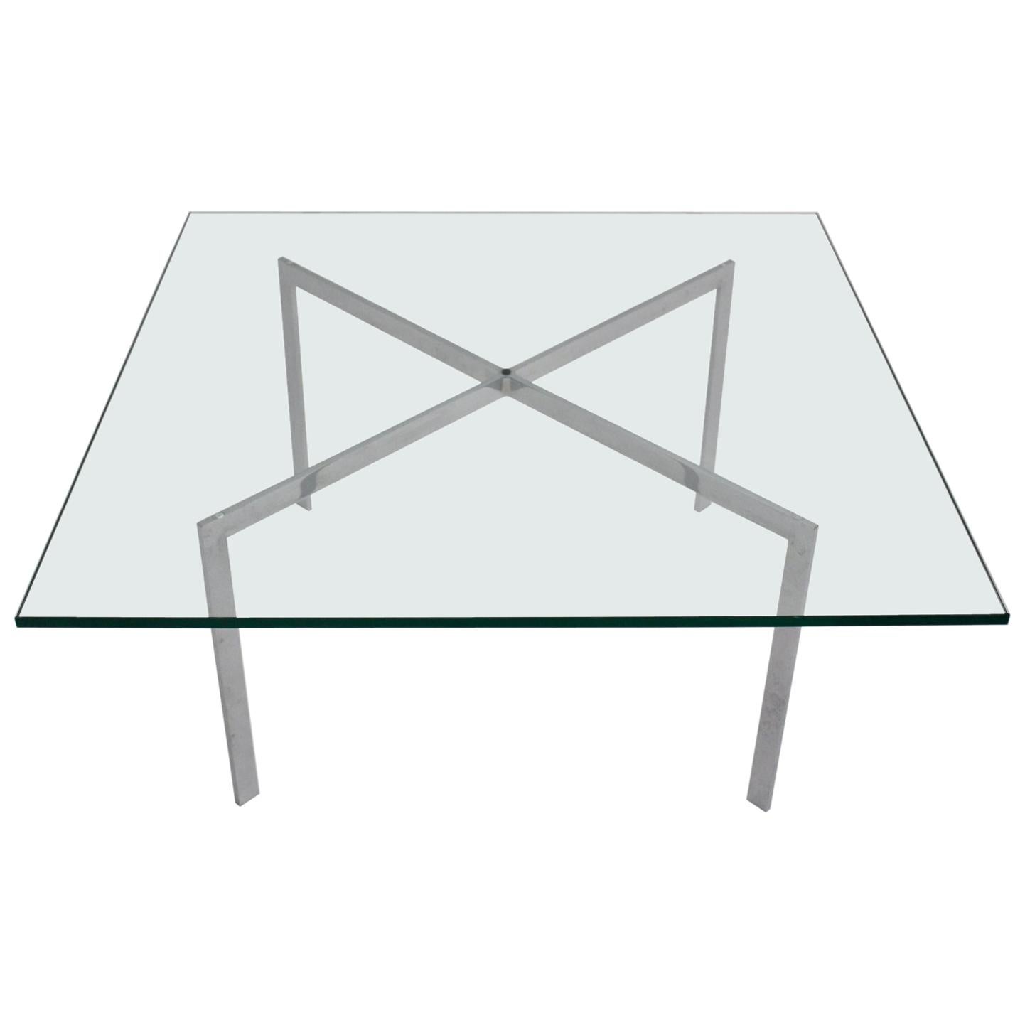 Bauhaus Vintage Chrome Glass Coffee Table Barcelona by Mies van der Rohe, 1929 For Sale