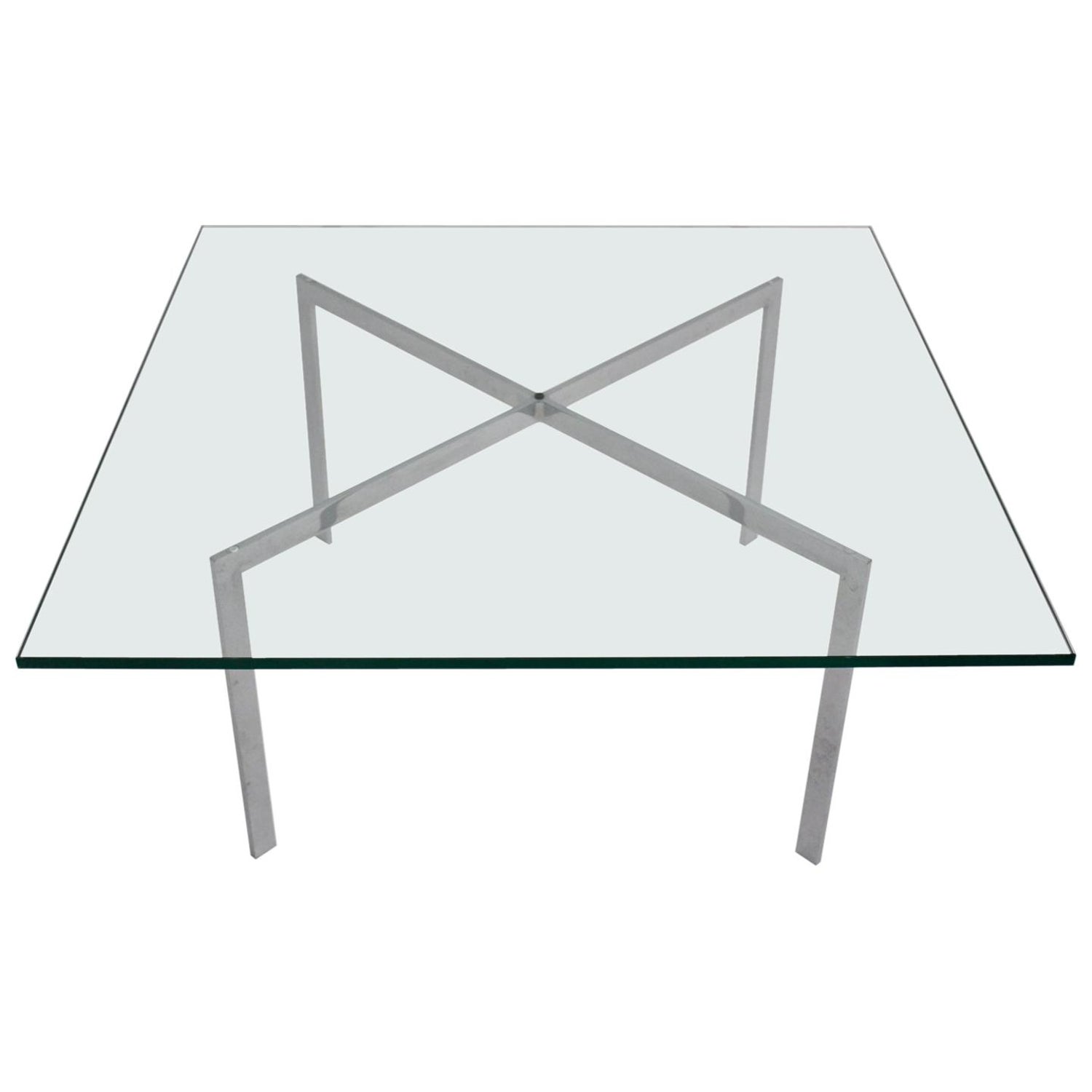 Bauhaus Vintage Chrome Glass Coffee Table Barcelona By Mies Van Der Rohe 1929 For Sale At 1stdibs
