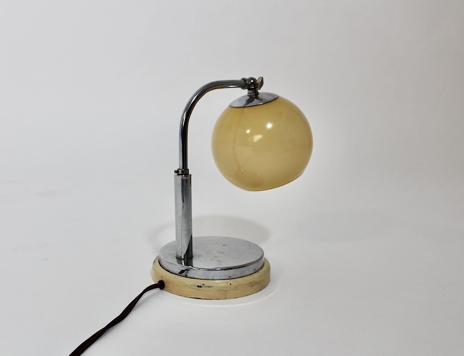 Bauhaus vintage table lamp or bedside lamp model Tastlicht by Marianne Brandt for Ruppelwerke 1920s Germany.
The name 