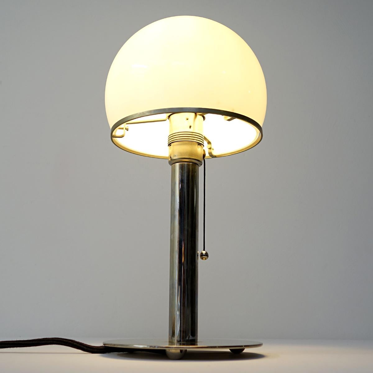 Bauhaus Wa 24 Table Lamp Designed by Wilhelm Wagenfeld for Tecnolumen 1