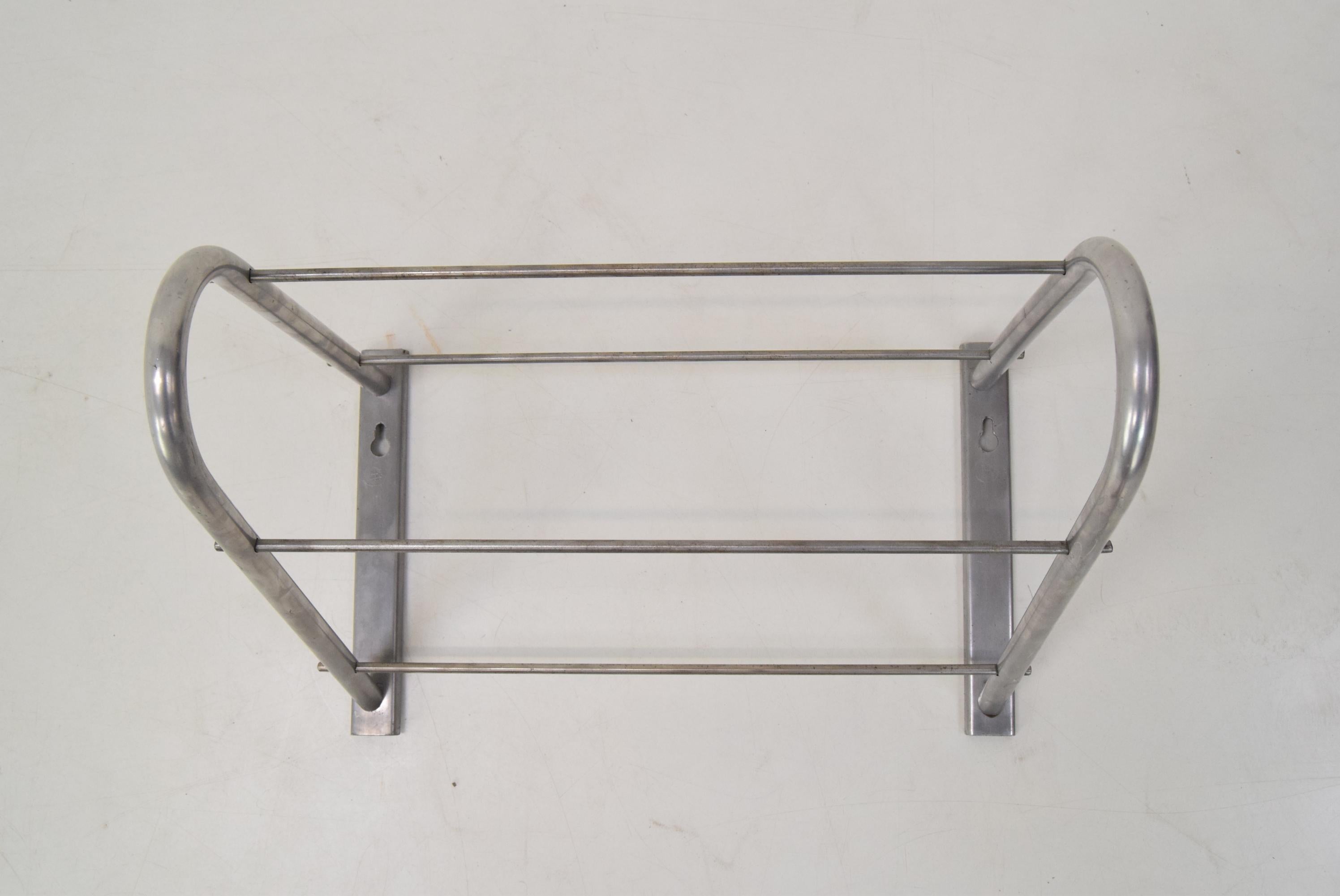 Czech Bauhaus Wall Coat Rack and Shelves for Hats, 1930's For Sale