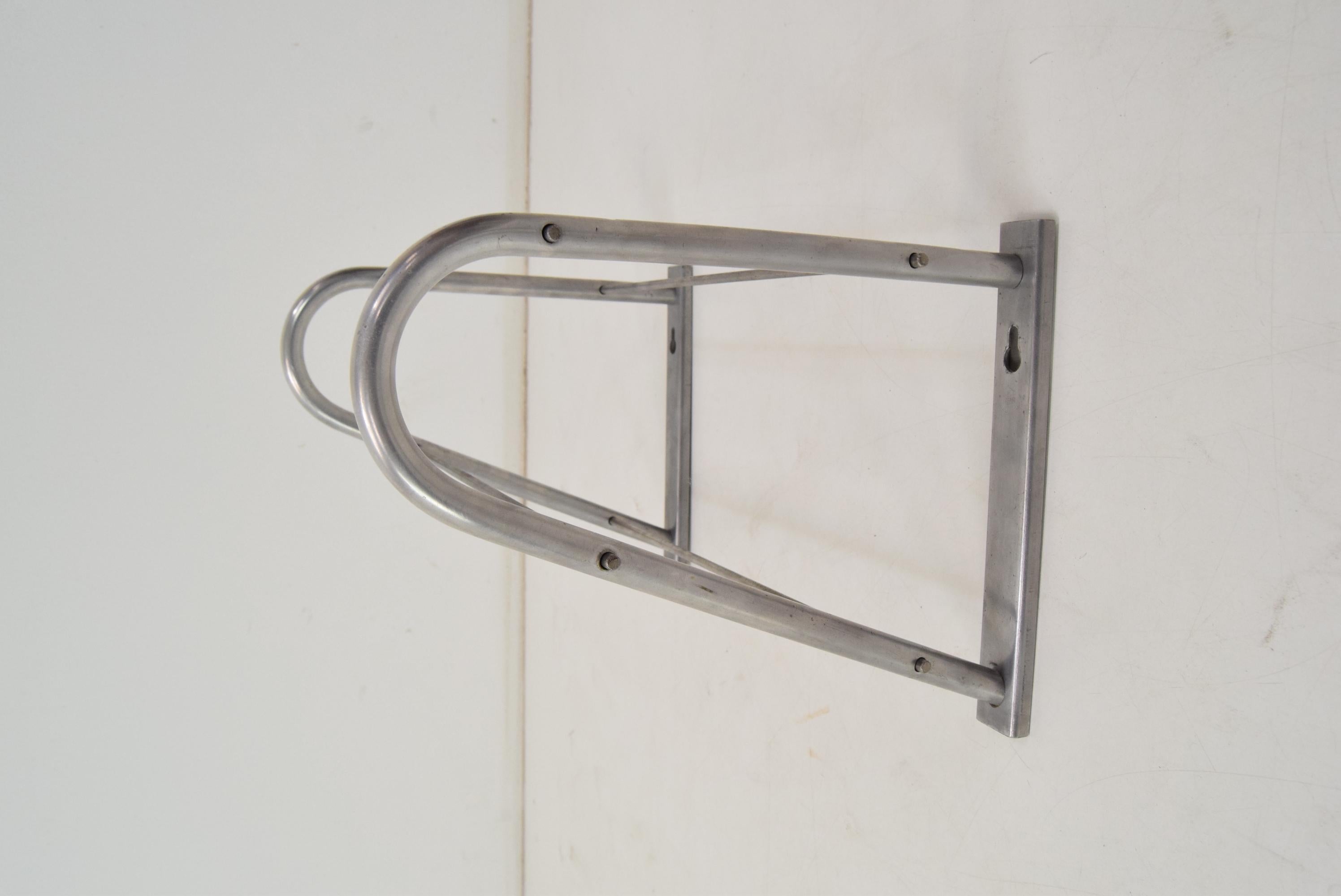 Metal Bauhaus Wall Coat Rack and Shelves for Hats, 1930's For Sale