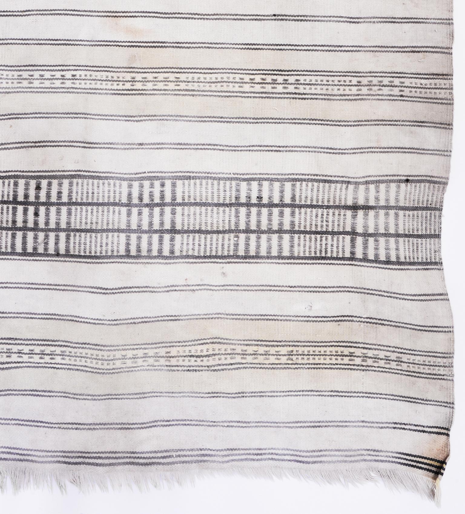 Inizio XX secolo Tappeto da parete in cotone Bauhaus, tessuto a mano a onde piatte, Laboratorio di tessitura Bauhaus, 1925 circa in vendita