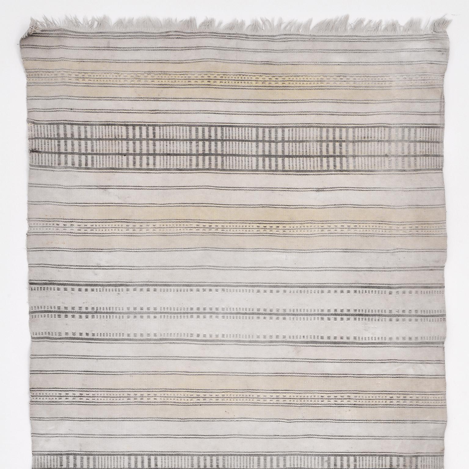 Annodato a mano Tappeto da parete in cotone Bauhaus, tessuto a mano a onde piatte, Laboratorio di tessitura Bauhaus, 1925 circa in vendita