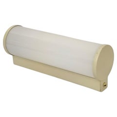 Bauhaus Wall Light, Ivory Painted Metal and Glass, Germany 1930s