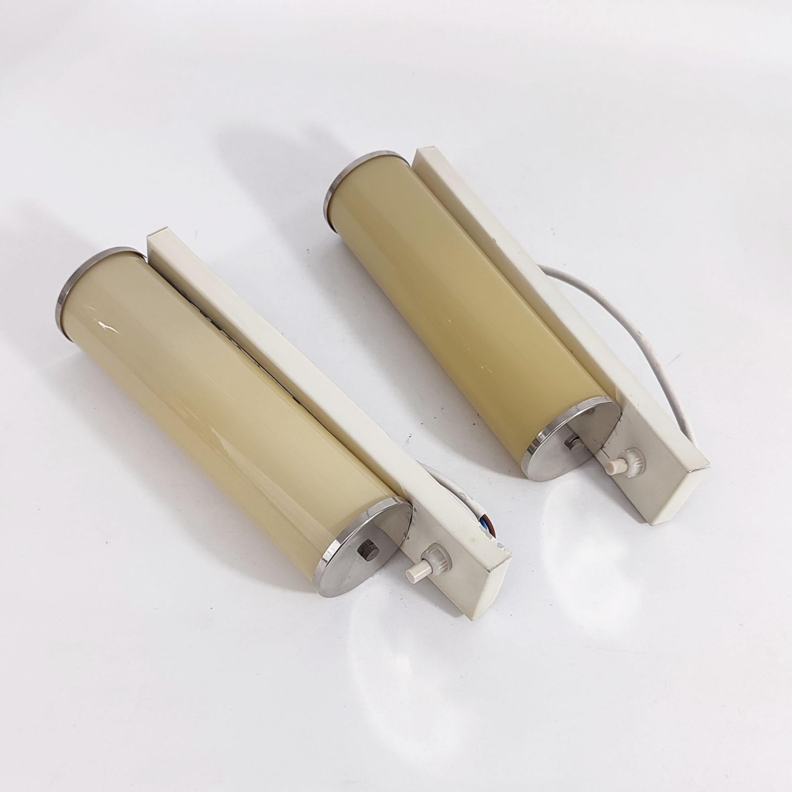 Bauhaus Wall Lights, Pair, Chrome and Glass, Germany 1930s For Sale 2