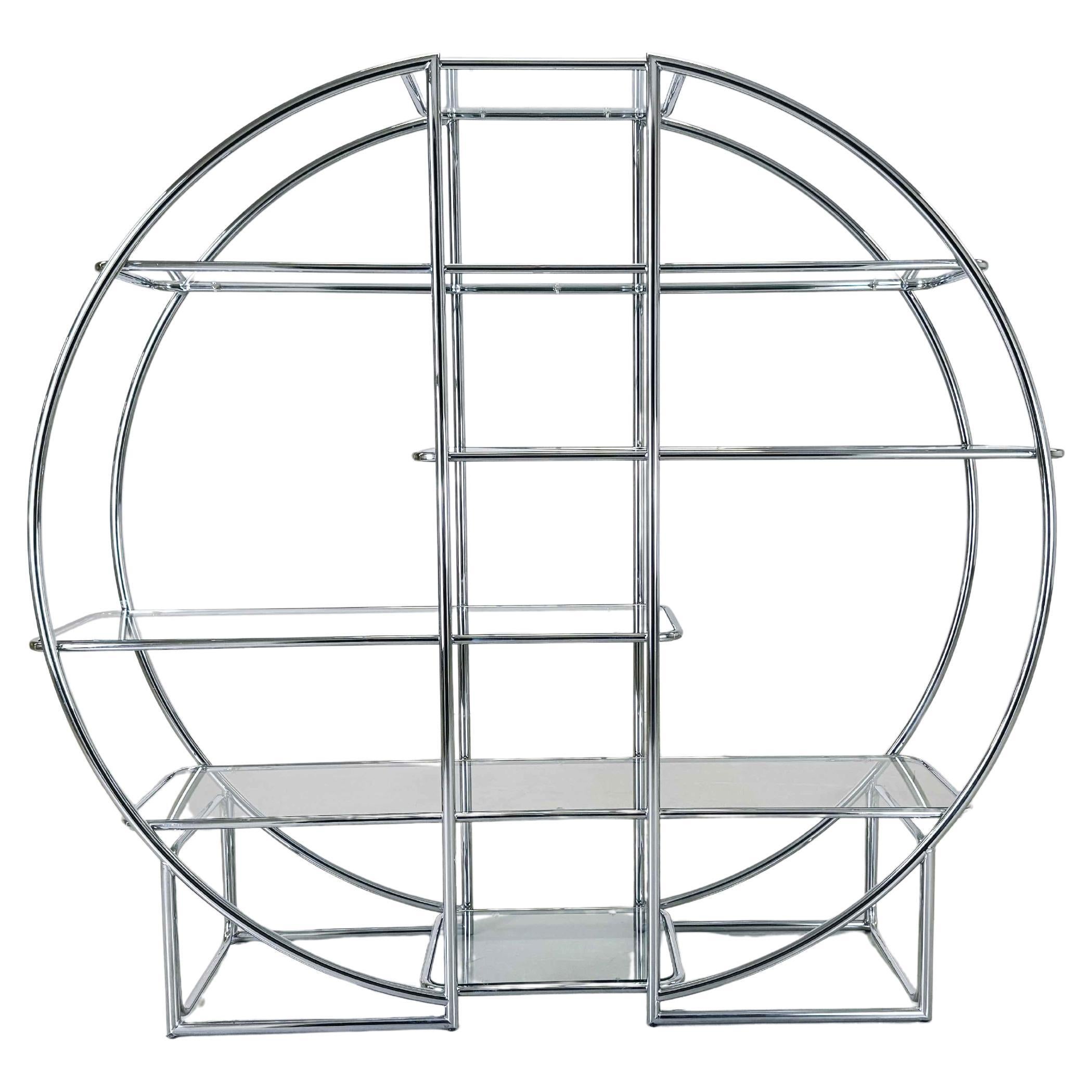Bauhaus wall shelf Art Deco display case chrome-plated steel design classic glas