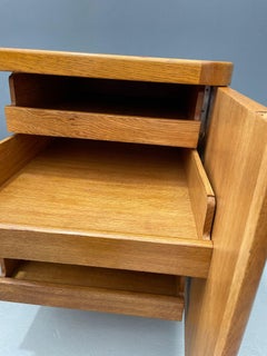 Bauhaus Walnut Writing Desk with Red Top