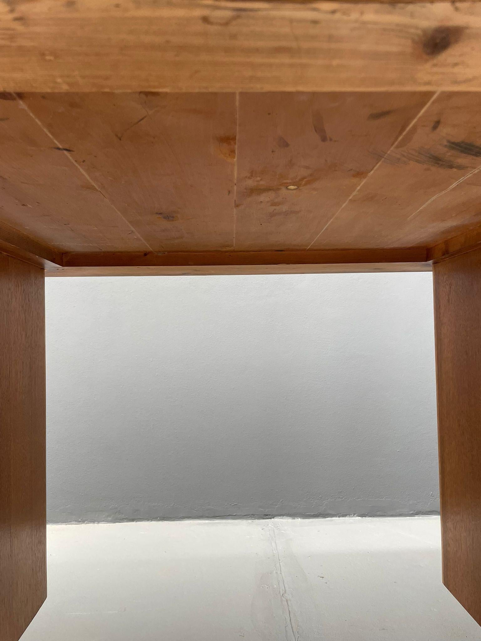 Bauhaus Walnut Writing Desk with Red Top For Sale 2