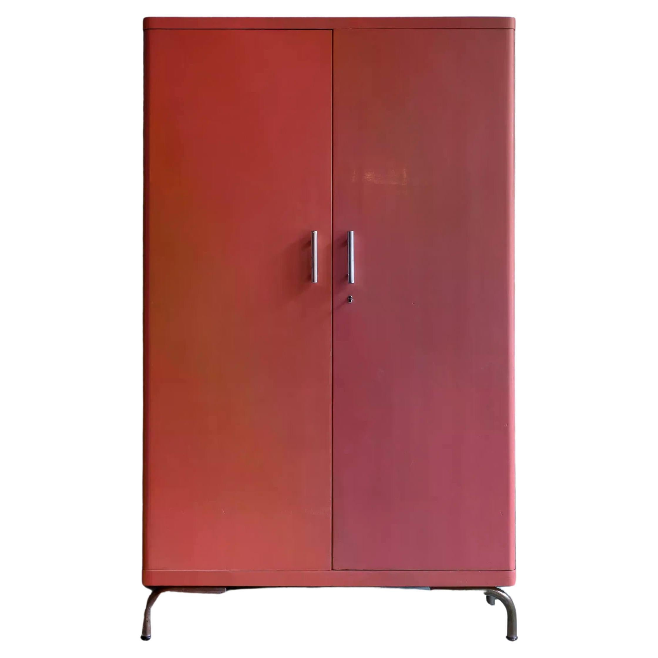 Bauhaus wardrobe by Robert Slezák, lacquered wood 
tubular steel , ca. 1935 For Sale