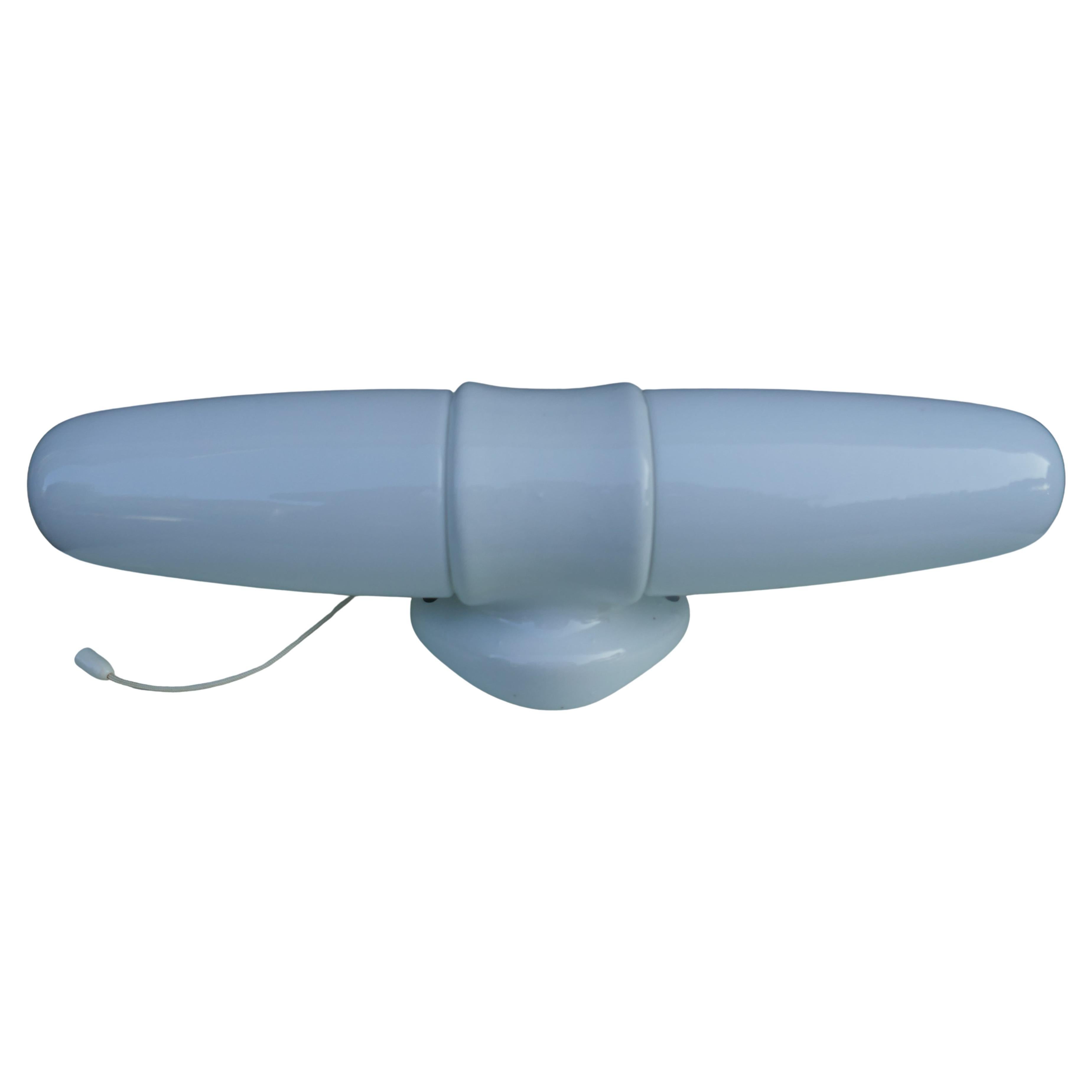 Mid-20th Century Bauhaus white double wall lamp attributed to Wilhelm Wagenfeld by Linder Germany For Sale