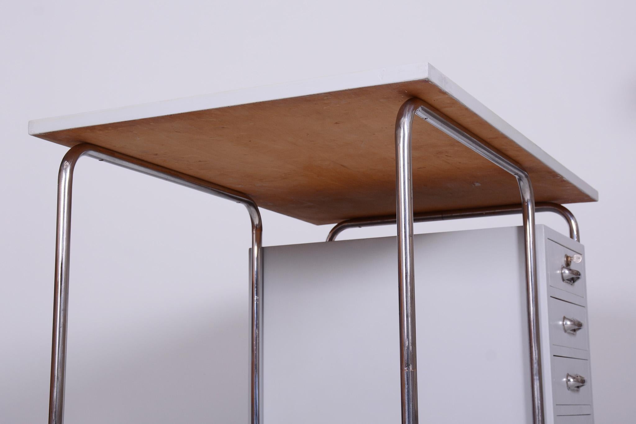 Bureau et chaise Bauhaus, Hynek Gottwald, Tchèque, années 1930, bois laqué en vente 6
