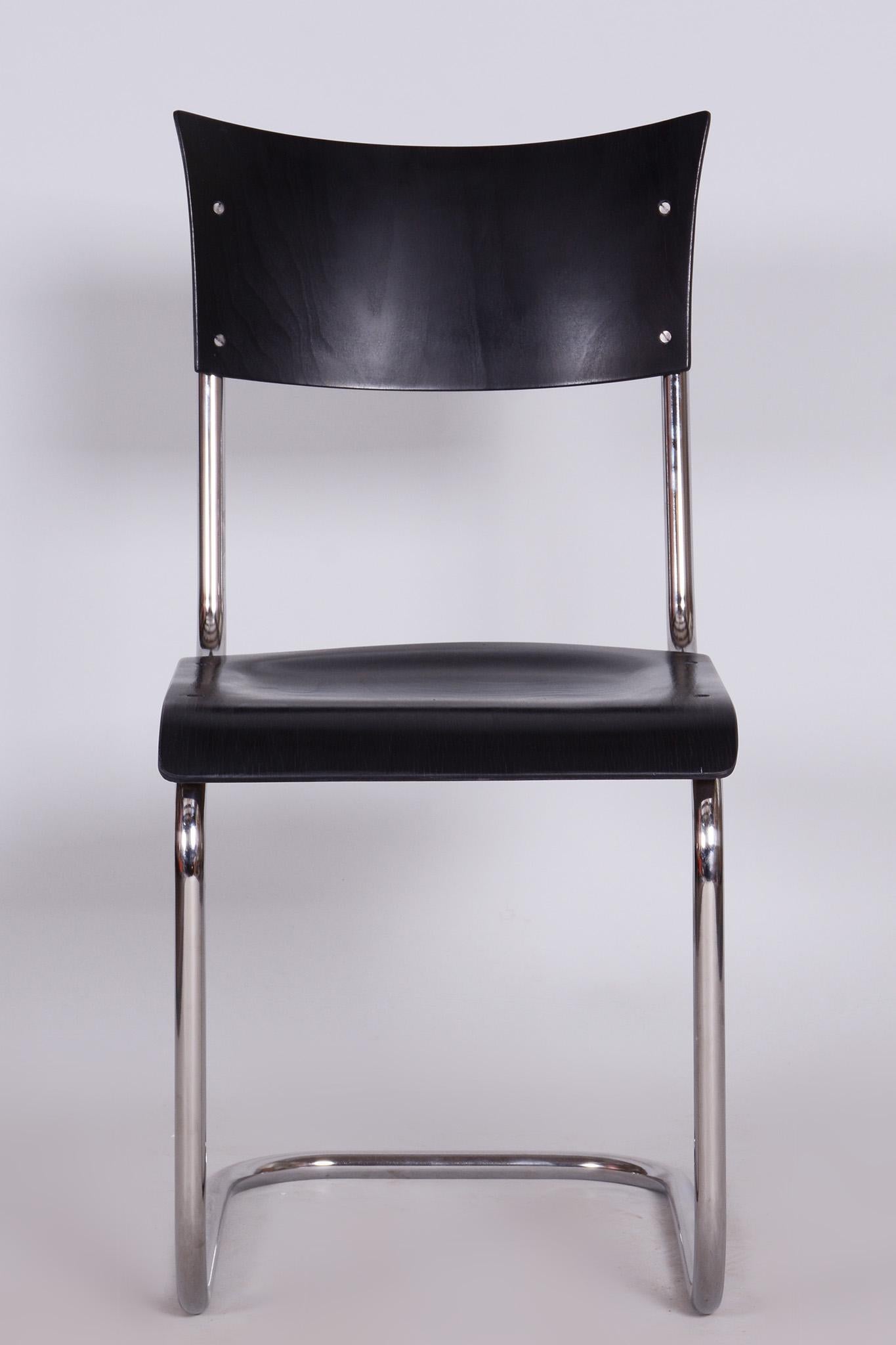 Acier Bureau et chaise Bauhaus , R. Slezak , acier chromé , République tchèque , années 1930 en vente
