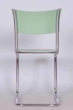 Escritorio y silla Bauhaus, Thonet, acero cromado, Chequia, años 30