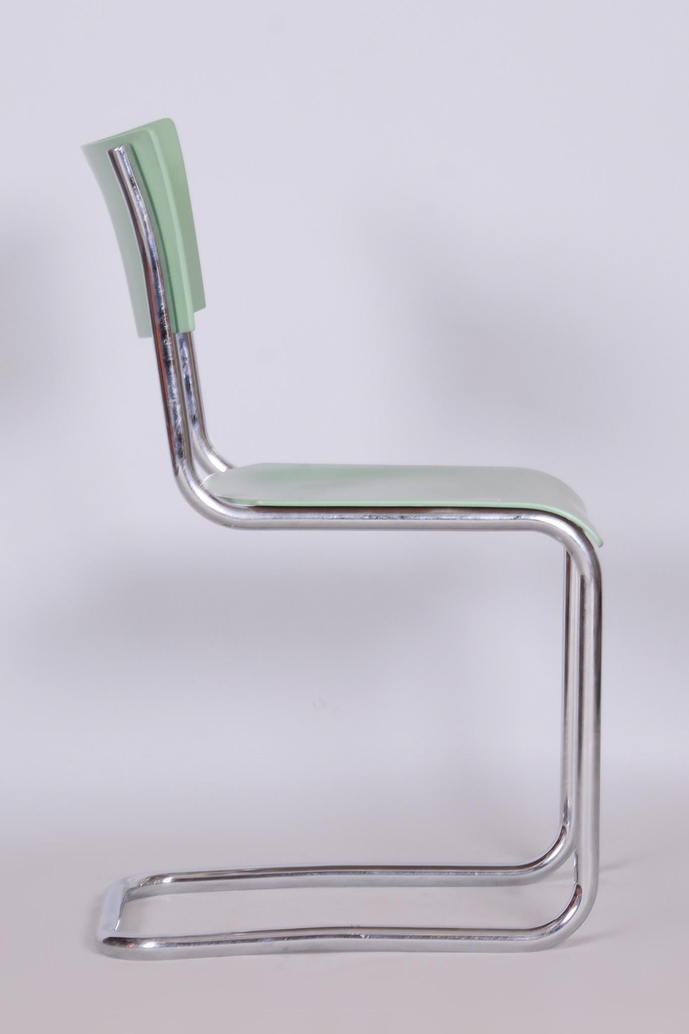 Bauhaus Writing Desk and Chair, Thonet, Chrome-Plated Steel, Czechia, 1930s For Sale 1