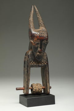 Baule Antelope Human Wood Old Heddle Loom Pulley Ivory Coast Africa