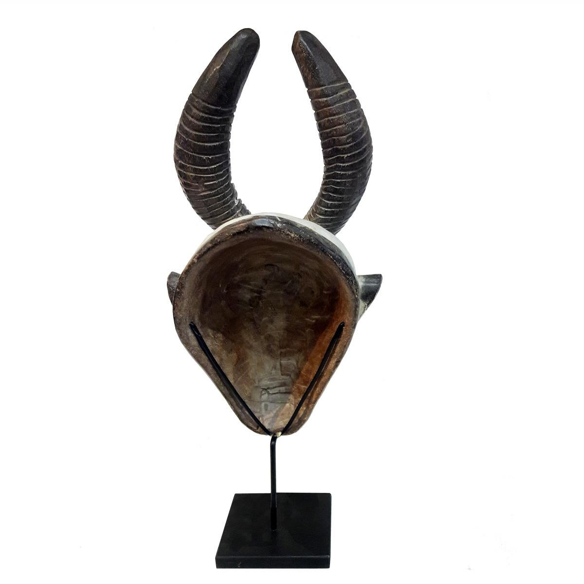 Tribal Baule Antelope Wood Mask, Mid-20th Century