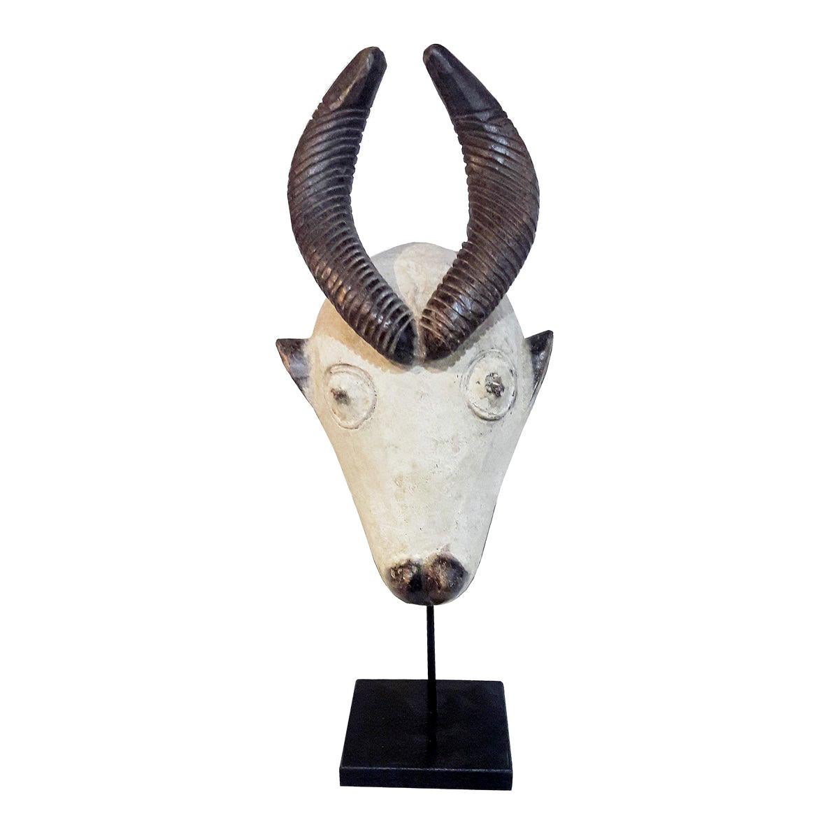 Baule Antelope Wood Mask, Mid-20th Century