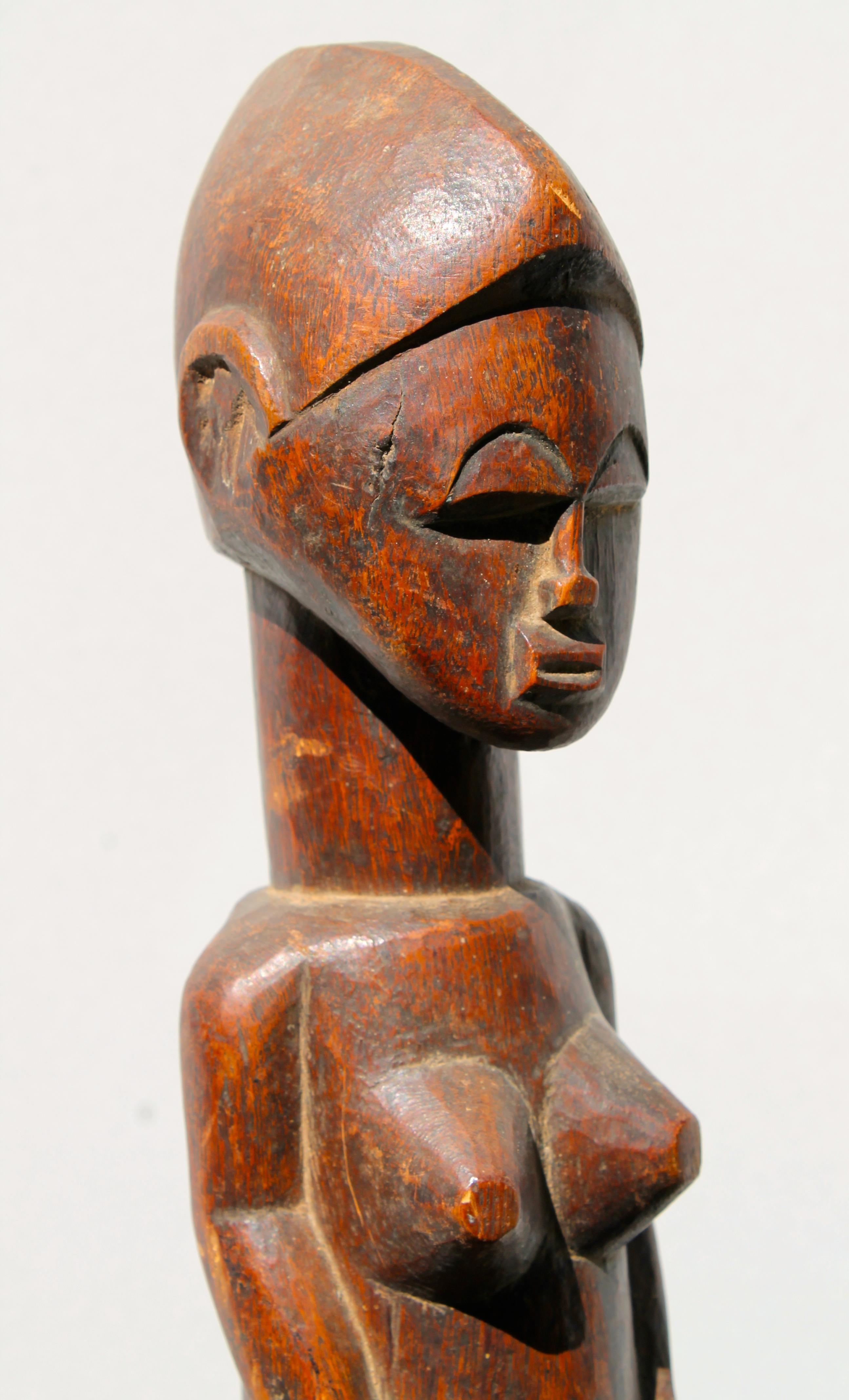 Early 20th Century Baule Female Figure African Sculpture For Sale