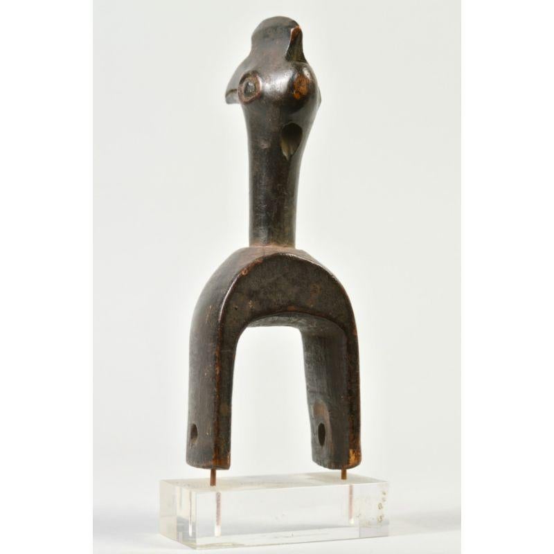 Ivorian Baule Ground-Hornbill Heddle Pulley in Wood For Sale