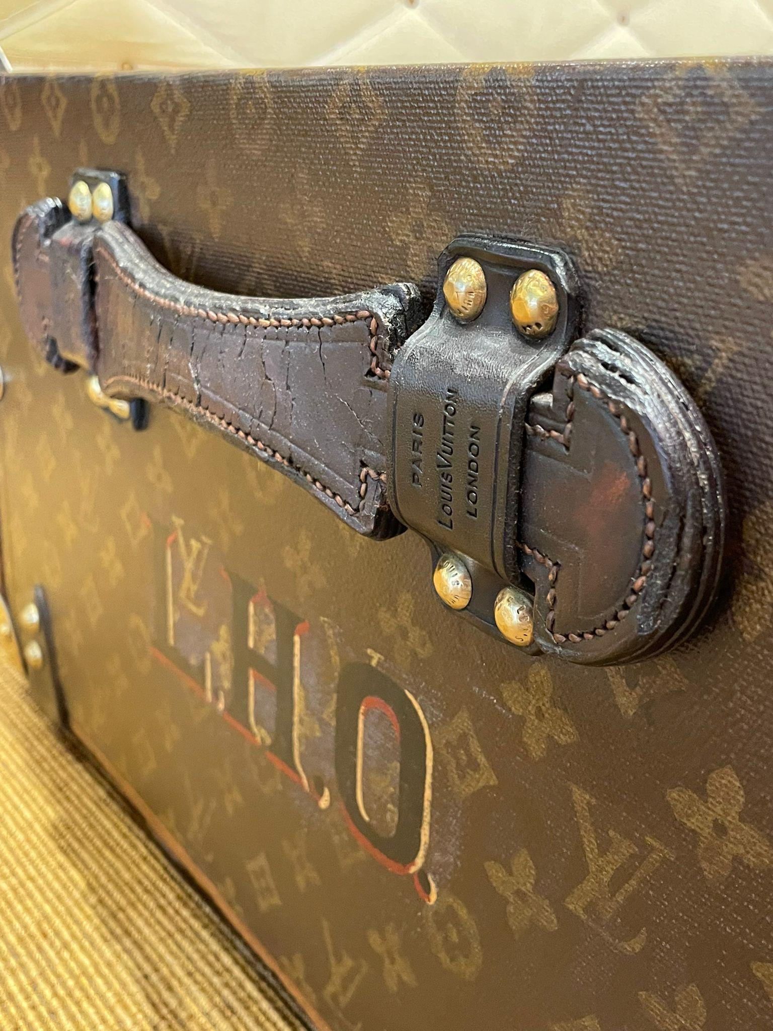 Baule Louis Vuitton Malle Cabine Monogram Francia XX secolo 1930 circa in vendita 4