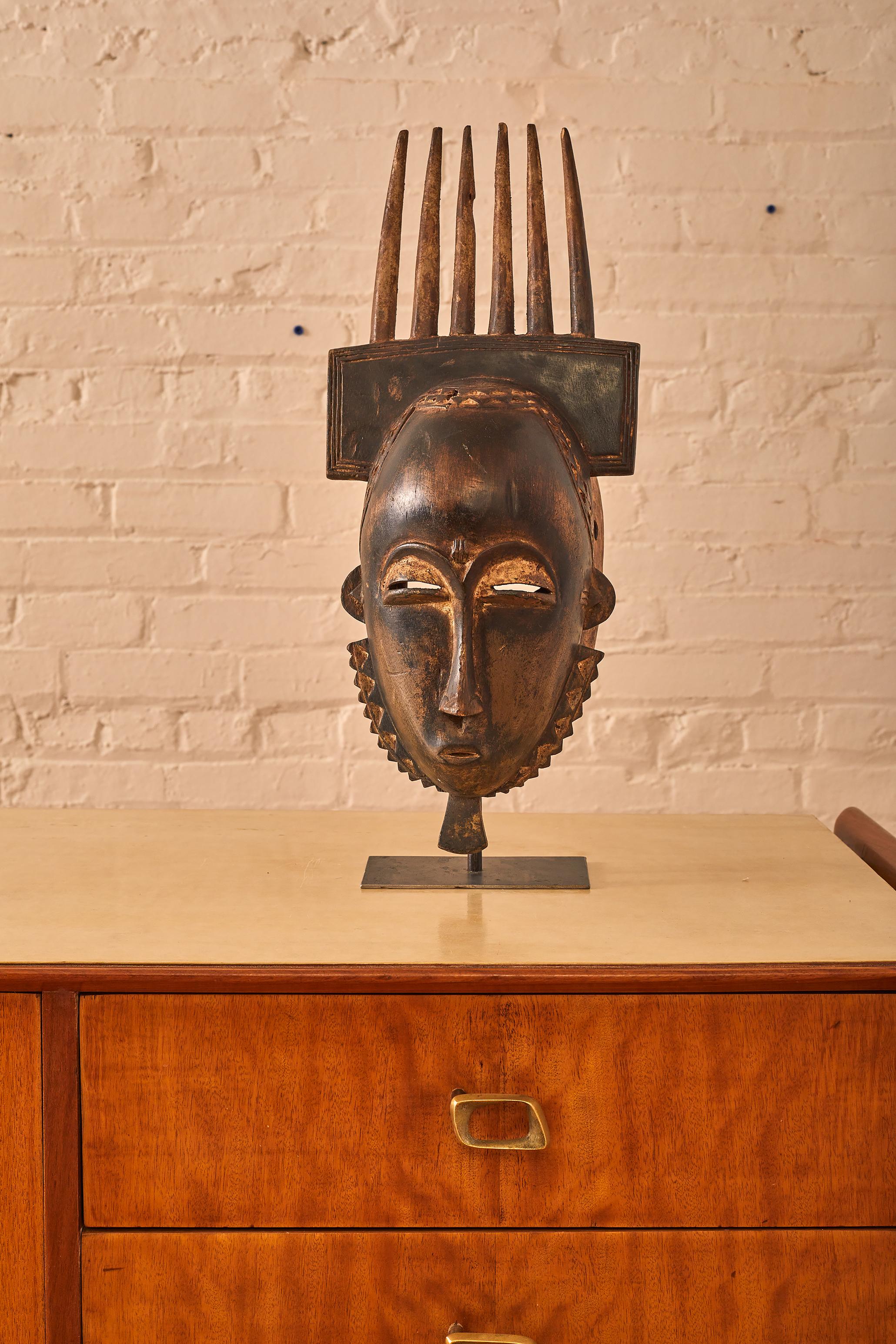 African Baule Ndoma Mask from the Ivory Coast For Sale