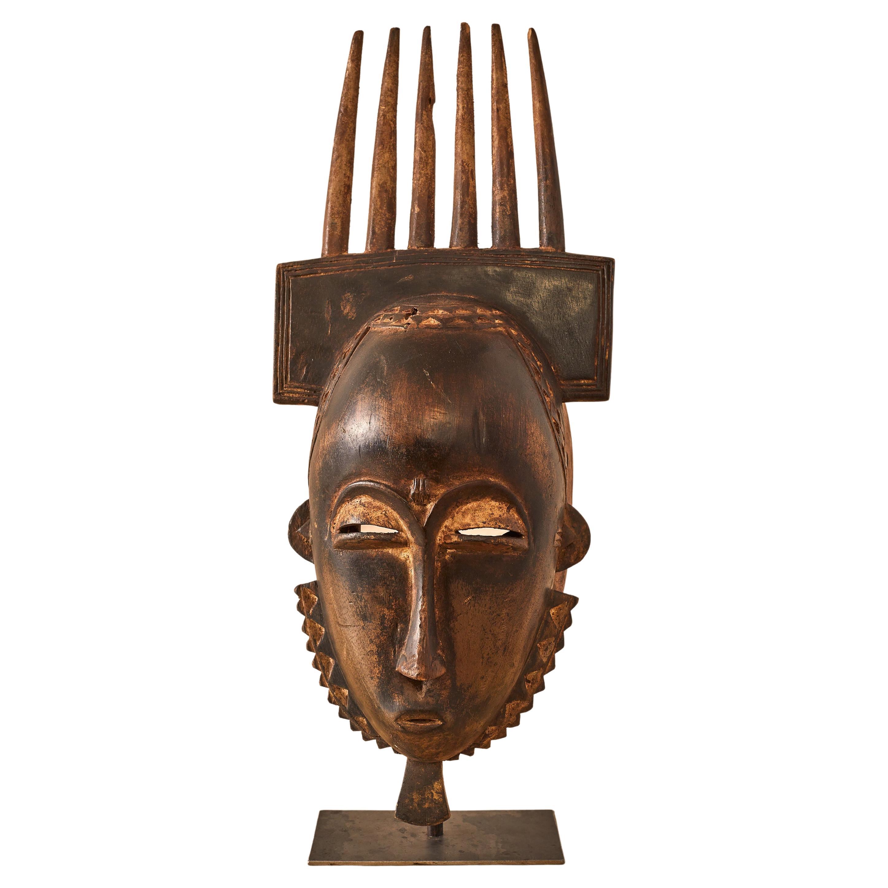Baule Ndoma Mask from the Ivory Coast For Sale