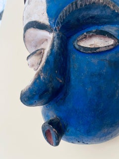 BAULE Maschera antica in legno nobile circa 1900