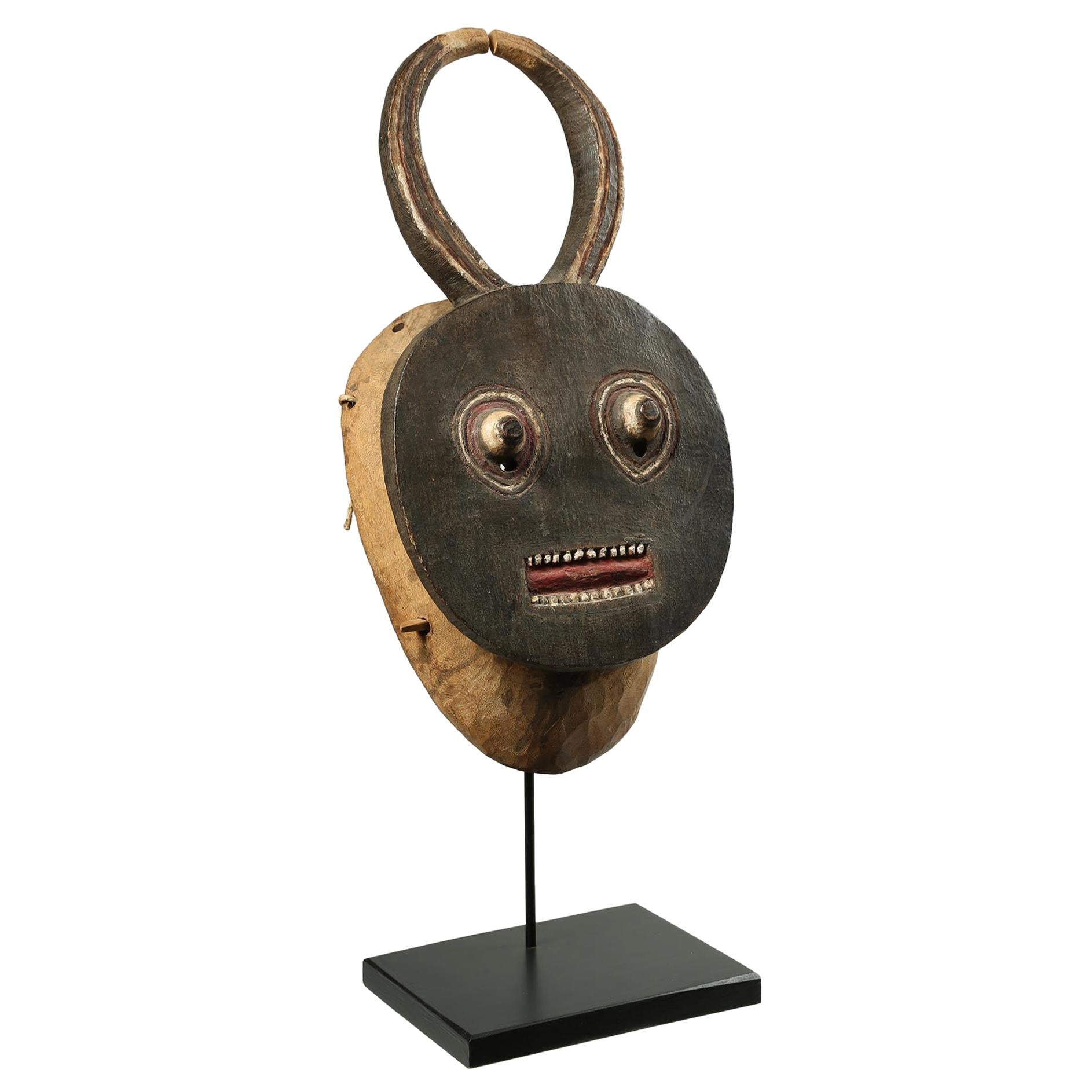 Round Baule Tribal Mask, Ivory Coast, Africa, Early 20th Century, Provenance  For Sale