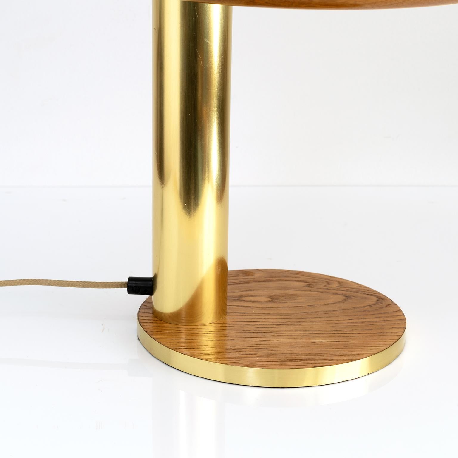 Baum Leuchten, Oak and Brass Desk Lamp, Germany, 1970 For Sale 2