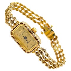 Baum & Mercier 14 Karat Yellow Gold Rope Bracelet Wrist Watch