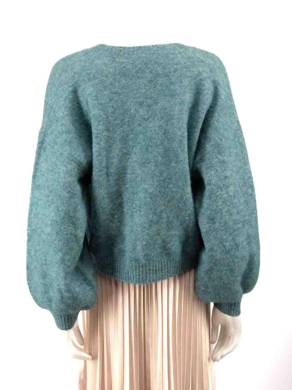 Baum und Pferdgarten Turquoise Wool Crop Cardigan Size M In New Condition For Sale In London, GB