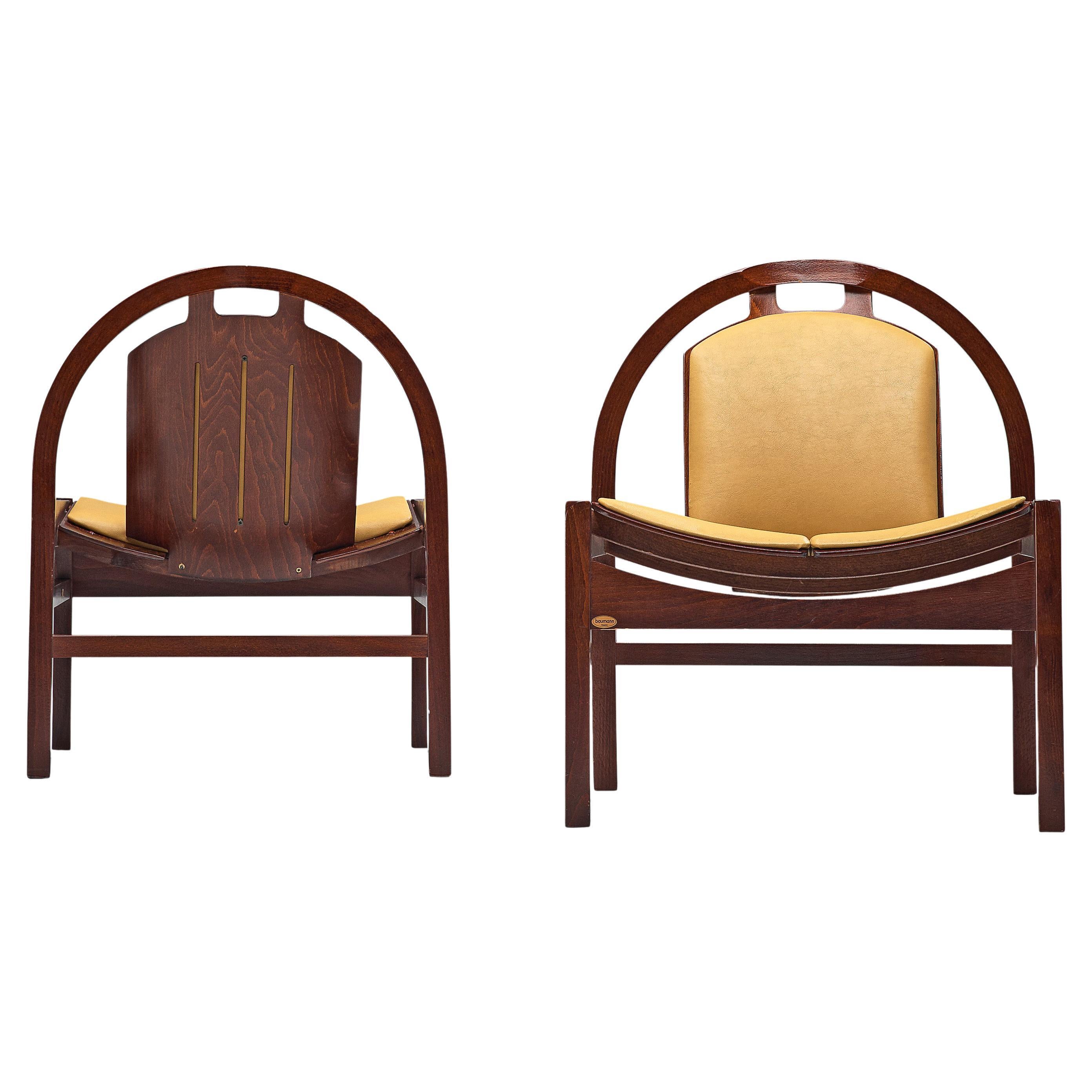 Baumann 'Argos' Lounge Chairs in Leather