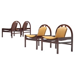 Baumann 'Argos' Lounge Chairs in Camel Leather